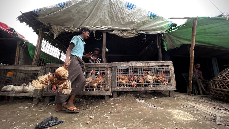 ရခိုင်ပြည်နယ် စစ်တွေမြို့ ဘုမေ မွတ်စလင်ရွာစျေးကို ၂၀၂၃ ခုနှစ် အောက်တိုဘာ ၉ ရက်နေ့က တွေ့ရစဉ်။ (Photo: RFA)