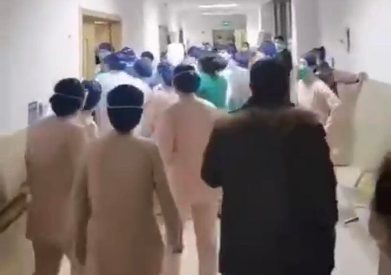上海市第六人民醫院發現陽性病人，護士不滿就地隔離14天，與院方交涉。（網絡圖片）