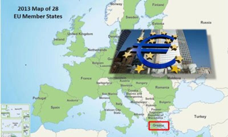 Hy Lạp trên bản đồ khối EURO