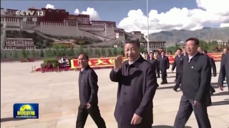2021年7月习近平考察西藏自治区。(路透截图)