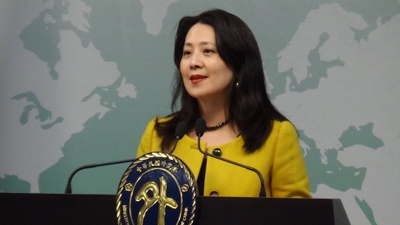 外交部发言人欧江安3日在例行记者会，被问到对史达伟“台湾不是国家”作回应。（记者夏小华摄）