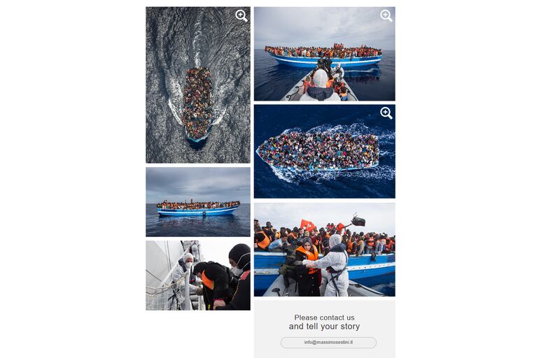 Screenshot of Massimo Sestini’s website.