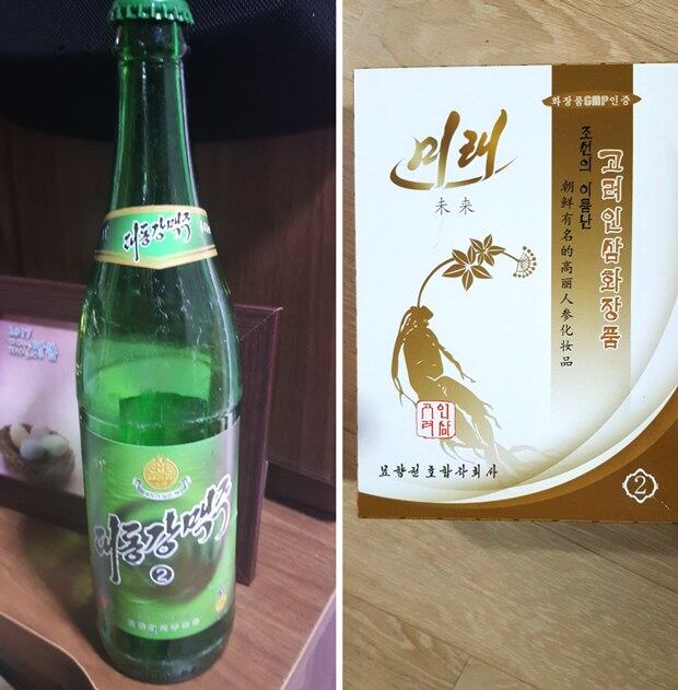 조선족 최진(가명) 씨가 북한에서 사온 맥주와 화장품