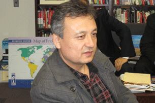 World Uyghur Congress official Dolkun Isa speaks to RFA in Washington on Nov. 11, 2012.