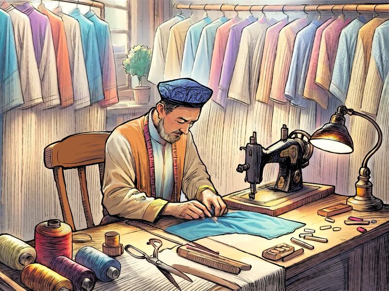 قۇچىقىدىكى بالىسى، ئايالى ۋە ئاتا-ئانىلىرى بىلەن پاكىستانغا قېچىپ كېلىپ ئولتۇراقلاشقاندىن كېيىن، ئافغانىستاندا ئۆگەنگەن تىككۈچىلىك ھۈنىرى بىلەن جان بېقىپ كەلگەن