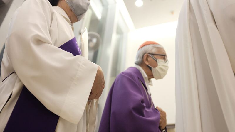 在圣安德肋堂，弥撒由天主教香港教区荣休主教陈日君主礼。（李智智摄）