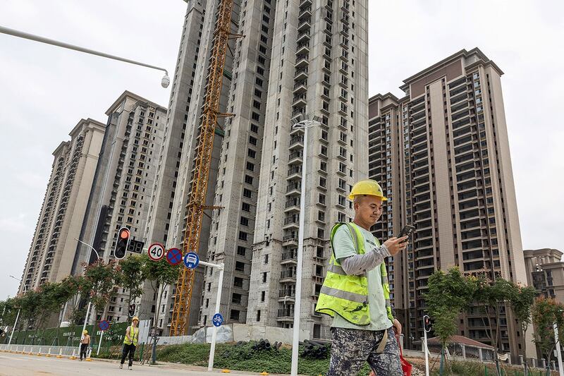 2023年9月28日，中国恒大在武汉开发的一楼盘。（法新社）
