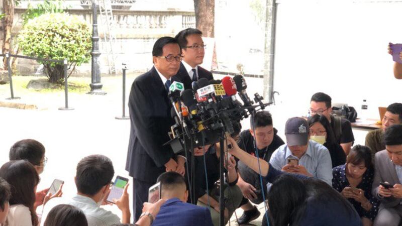 前总统陈水扁赴台北宾馆吊唁。(记者 李宗翰摄)