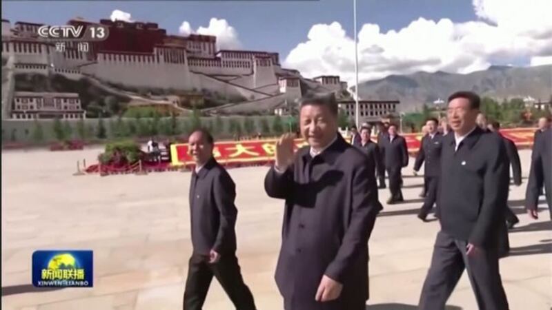2021年7月习近平考察西藏自治区。(路透截图)