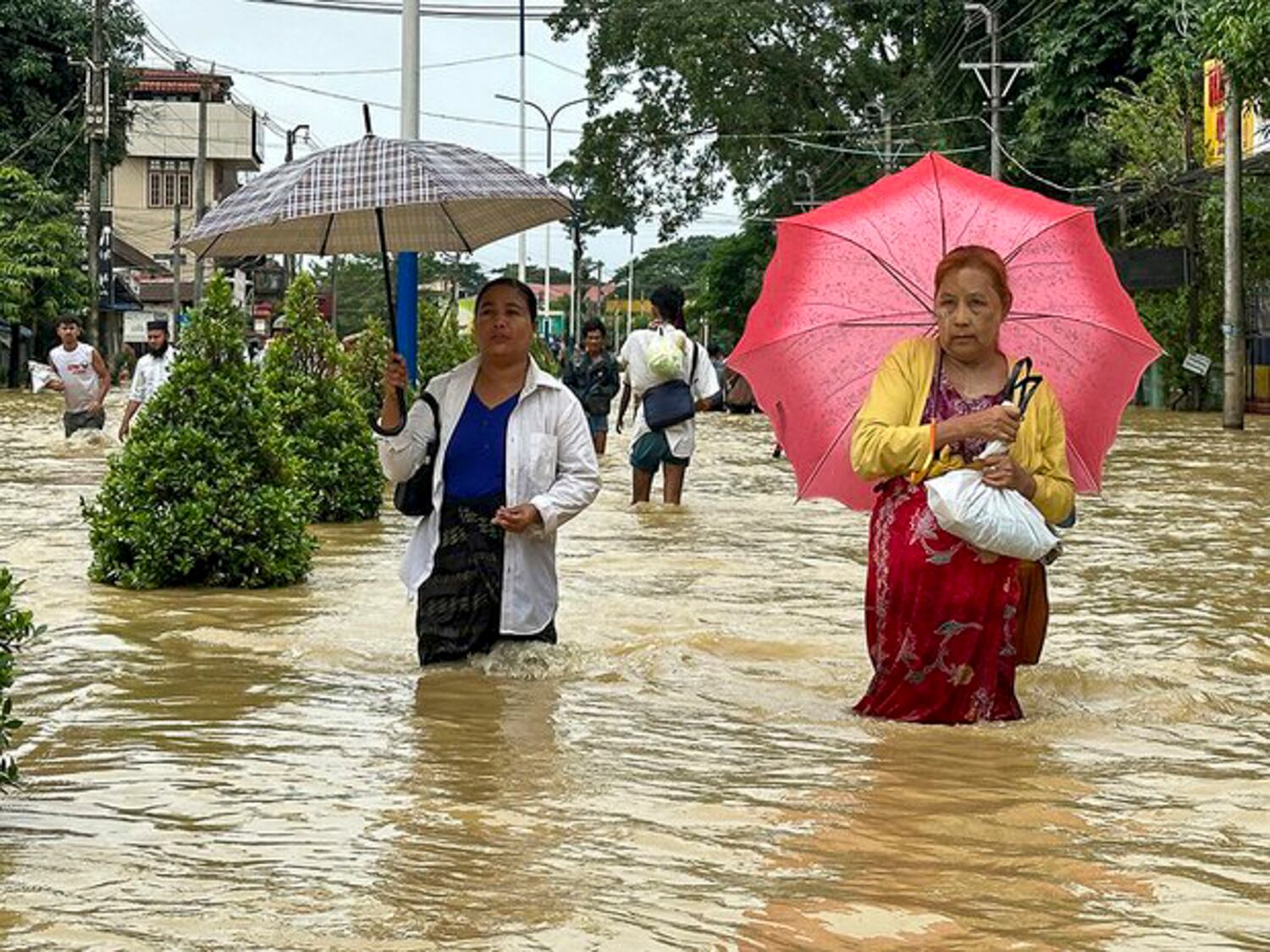 Flooding in Bago City, Myanmar, July 29, 2024. (RFA)
