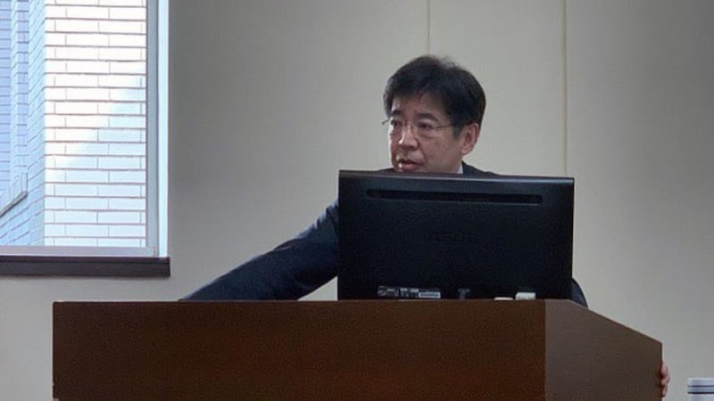 台湾工研院长刘文雄称初步比对上海瀚薪未侵犯专利。(记者 黄春梅摄)