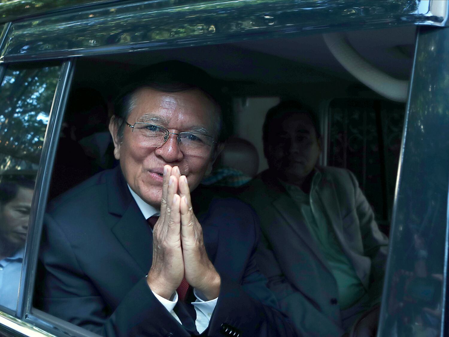 Former President of Cambodia National Rescue Party, Kem Sokha, in front of his house in Phnom Penh, March 3, 2023.