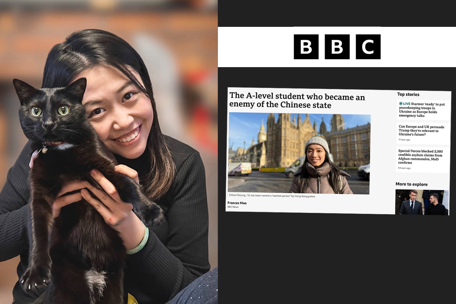 Carmen Lau in Graphic and Chole Cheung BBC interview.