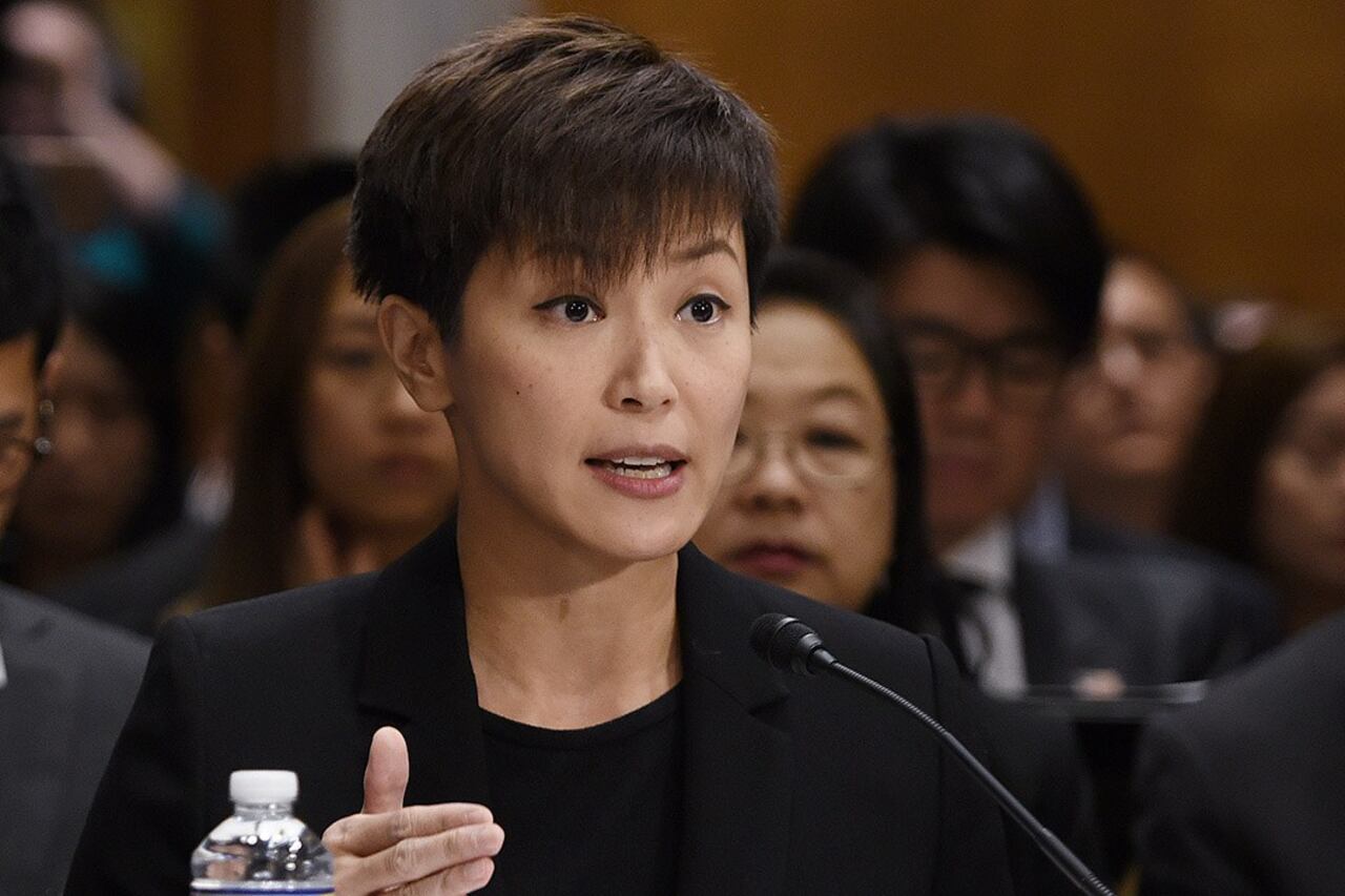 何韻詩在美國國會聽證會上。(AFP / 2019年9月17日)
