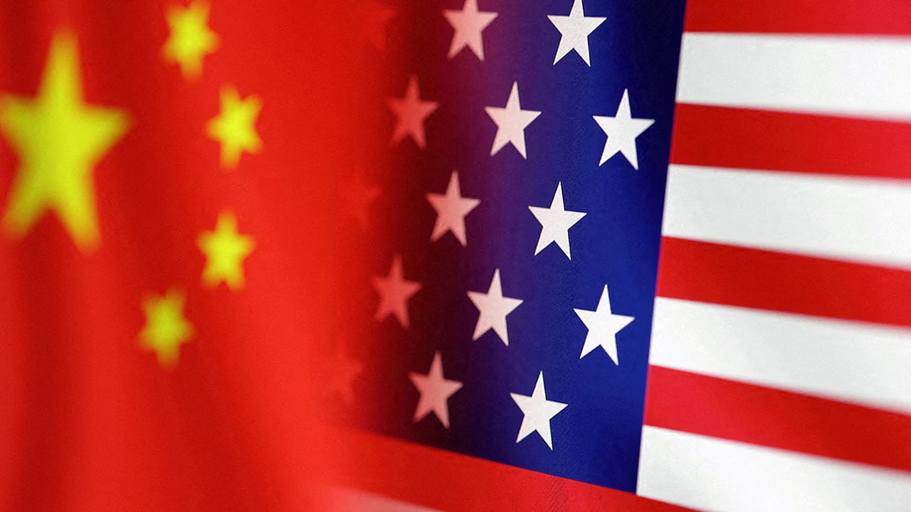 美中两国国旗