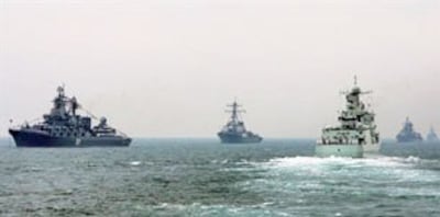 Hải quân Trung Quốc thường xuyên biểu dương lực lượng ở vùng biển Nam Hải. AFP