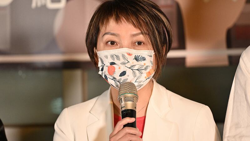 2021年12月14日，民進黨立委范雲：台灣法律可以阻止港府對台蘋進行清盤。（鍾廣政 攝）