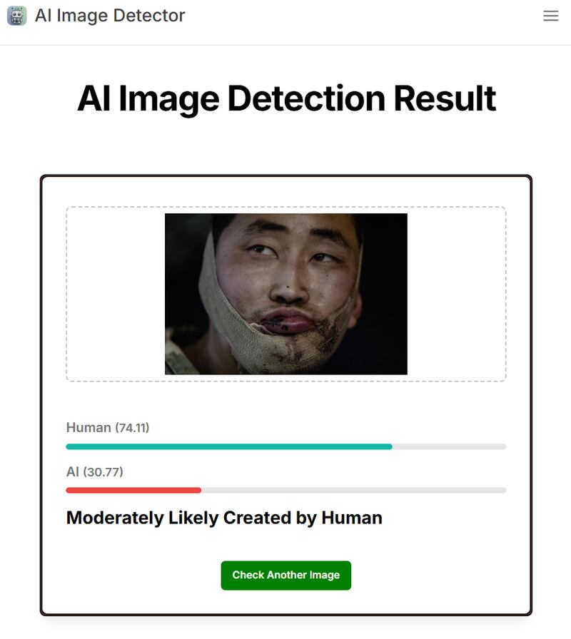 检测工具The Image Detector分析显示，该视频为实景拍摄的可能性较高。
