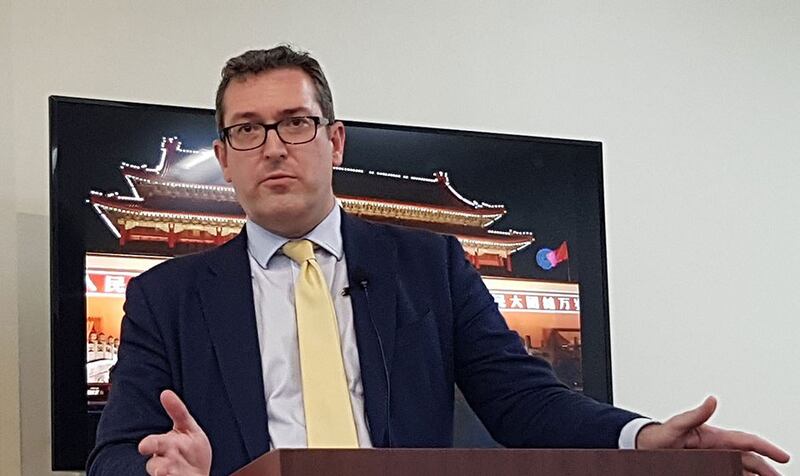 资料照：“香港监察”组织行政总监罗杰斯Benedict Rogers。（RFA/记者家傲摄影）