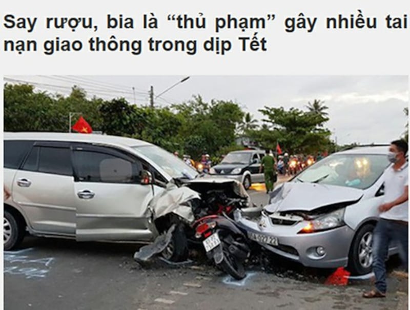 Ảnh minh họa: Ủy ban An toàn Giao thông Quốc gia thống kê có đến 70% số vụ tai nạn giao thông trong năm 2018 là do lái xe uống rượu bia.