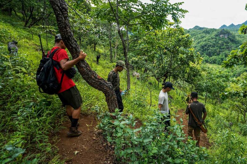 The roughly 60 fighters who make up the KPDF say that since May they have fought about 20 skirmishes with the Myanmar military. (AFP)