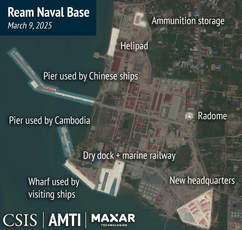 China has exclusive access to use the biggest pier of Ream Base.