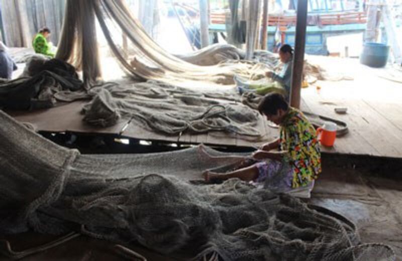 Một xưởng lưới ở Cà Mau. RFA photo 