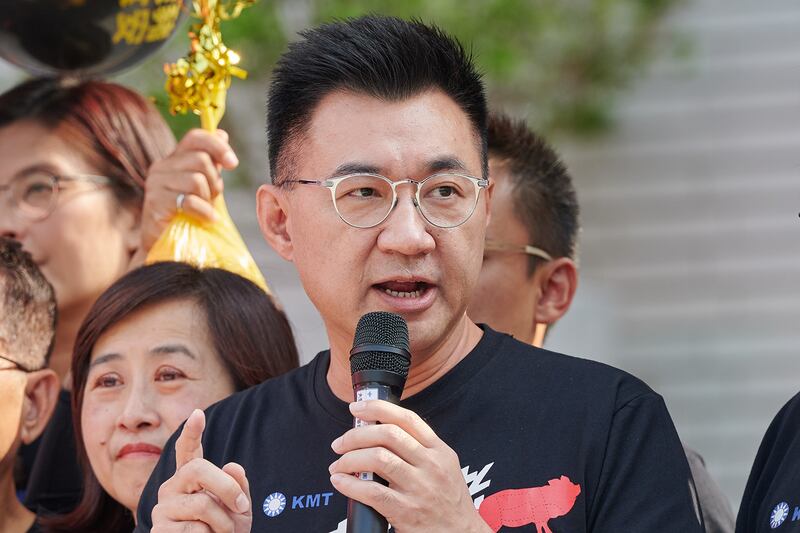 2020年11月20日,國民黨主席江啟臣:明年8月舉行公投,讓台灣民眾自行選擇吃什麼豬肉。(鍾廣政攝)
