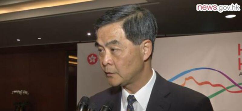 2014年11月27日，正在南韓訪問的行政長官梁振英表示，彌敦道和亞皆老街重新開通，社會秩序逐步回復正常，認為佔領有可能再出現，但實施宵禁並不是最好辦法。(香港政府新聞網截圖)