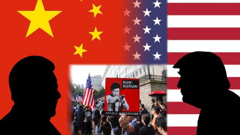 美中在香港问题上角力,美中贸易谈判出现变数。(组合资料图片/美联社/RFA普通话部)
