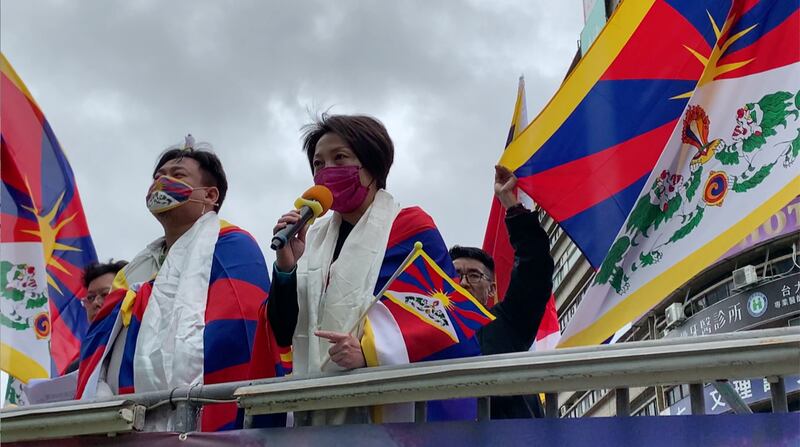 民进党籍立委范云七日出席台北声援西藏抗暴游行。（资料照、记者夏小华摄）