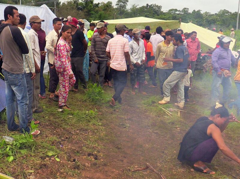 រោង​ស្នាក់នៅ​របស់​ប្រជាពលរដ្ឋ​ចំណាក​ស្រុក​ជាង ២០០​នាក់​ដែល​នាំ​គ្នា​តាំង​លំនៅ​លើ​ដី​សម្បទាន​សេដ្ឋកិច្ច ឋិត​ក្នុង​ឃុំ​រយ៉ ស្រុក​កោះញែក ខេត្ត​មណ្ឌលគិរី នៅ​ថ្ងៃ​ទី​១១ ខែ​កក្កដា ឆ្នាំ​២០១៦។ RFA/Ratha Visal