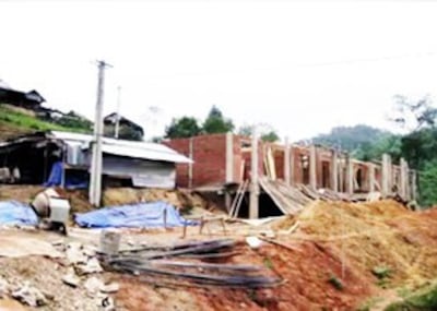 Ngôi trường trong thời kỳ đang được xây cất. RFA screen capture