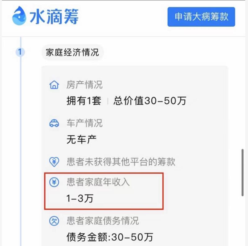 李丹的家庭收入和债务情况。(来自搜狐)