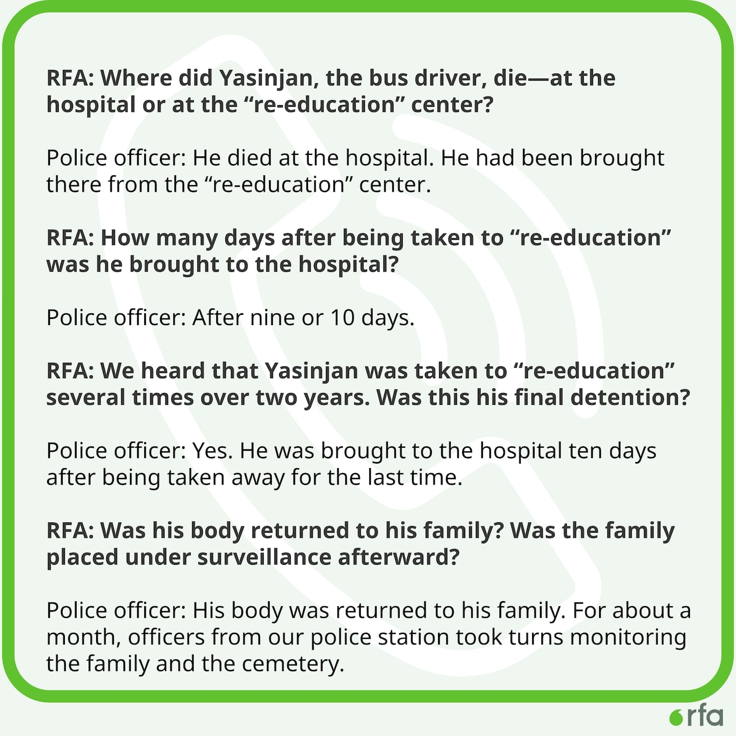 RFA spoke to a police officer in Aksu, Xinjang Uyghur Autonomous Region.