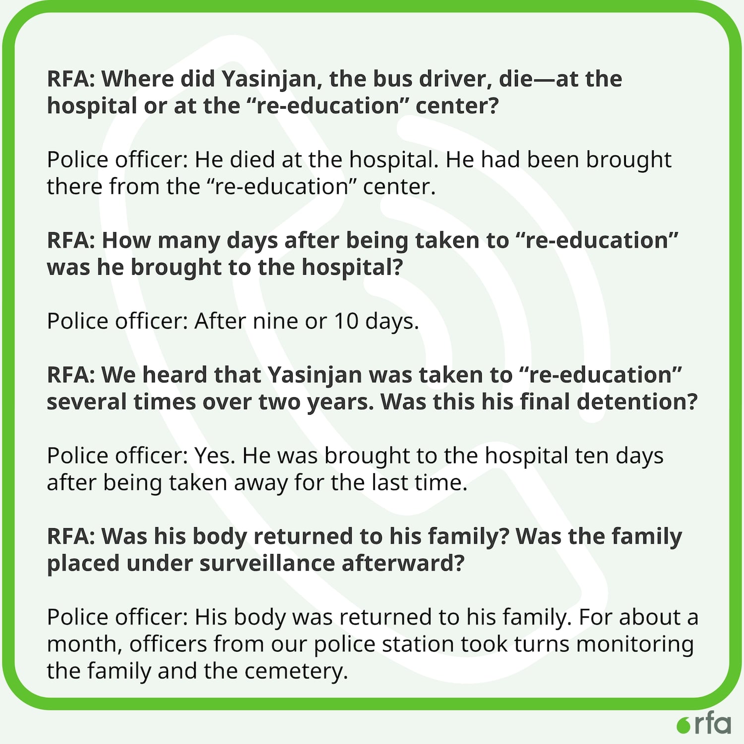 RFA spoke to a police officer in Aksu, Xinjiang Uyghur Autonomous Region.