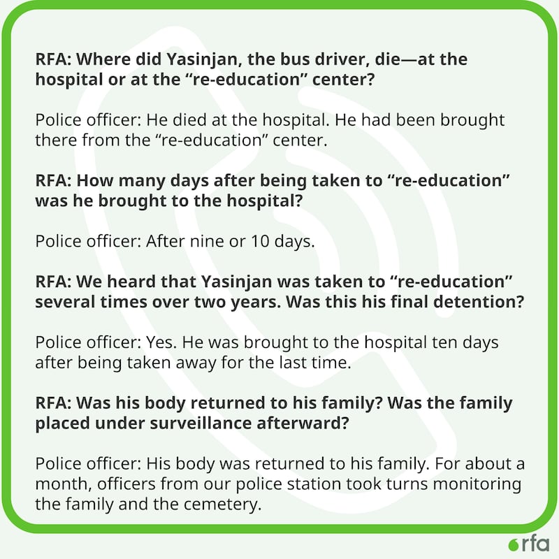 RFA spoke to a police officer in Aksu, Xinjang Uyghur Autonomous Region.