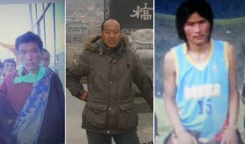 图片：被拘捕的碌曲县双岔乡洛措村村民（左起）尼玛、格桑嘉和拉木多吉。（受访人提供）