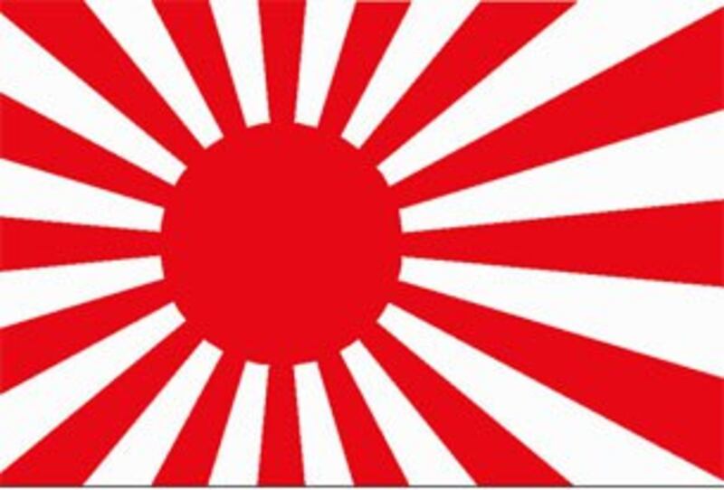 图片：韩国舆论认为旭日升天旗是侵略的标志，是等同于纳粹标志的符号。（网络图片）