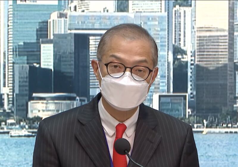 新上任的醫務衛生局長盧寵茂。（香港政府新聞網影片截圖）