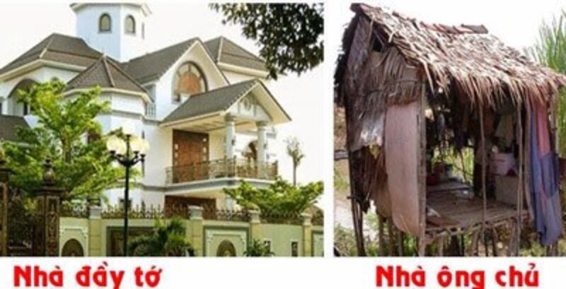 So sánh nhà của đầy tớ và nhà ông chủ ngày nay