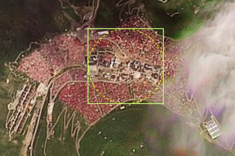 འཁོར་སྐར་ (Satellite) ནས་བླངས་པའི་བླ་རུང་སྒར་གྱི་གྲ་ཤག་གཏོར་བཤིག་བཏང་ཤུལ་གསལ་པའི་པར་རིས། ༢༠༢༦།༠༨།༡༠