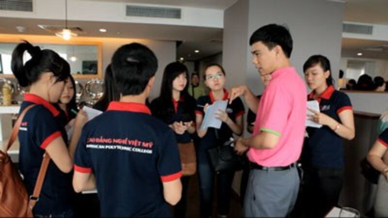 Một giờ học thực tế của sinh viên trường Cao đẳng nghề Việt Mỹ. Courtesy APC.