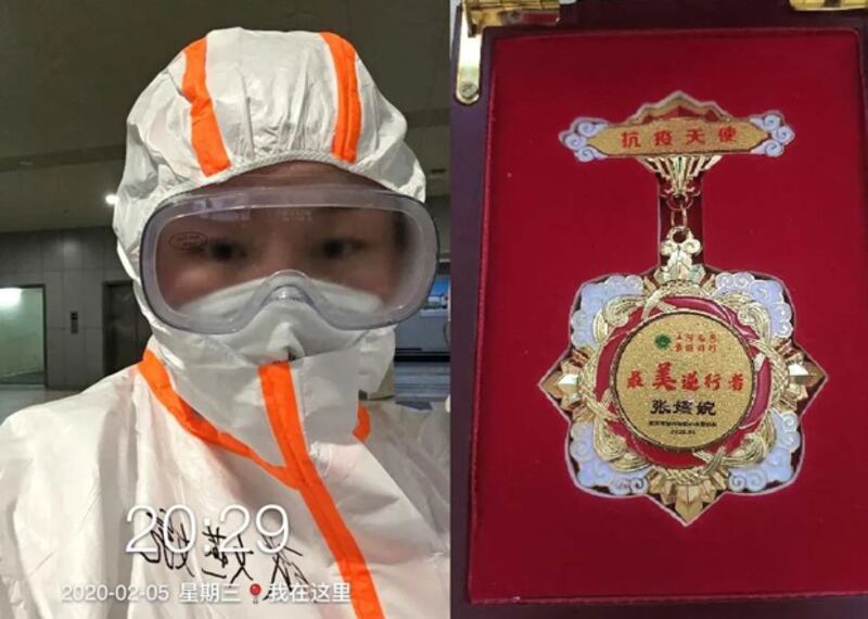 護士張嬿婉在武漢疫情期間冒死抗疫，卻因說了一些真話，就遭維穩，最後墜樓身亡。（家人公開的圖片 / 拍攝日期不詳）