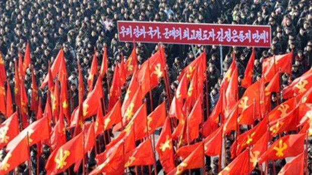 지난 8일 북한 평양 김일성광장에서 김정은 노동당 위원장의 신년사 내용 관철을 다짐하는 군중대회가 열리고 있다. 