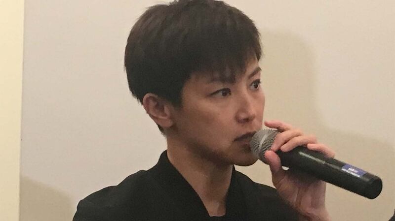 2019年9月19日，独立歌手何韵诗在华盛顿出席“全球台湾研究所”举办的的《分域大道》纪录片放映会，呼吁香港和台湾急需团结一致，捍卫自由民主。（记者薛小山摄影）