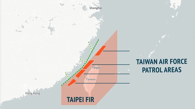 M503接近台北飞航情报区，离海峡中线最近只有4.2海里，若天候不好飞机会偏东，将与民航机或军机有冲突。(CSIS)