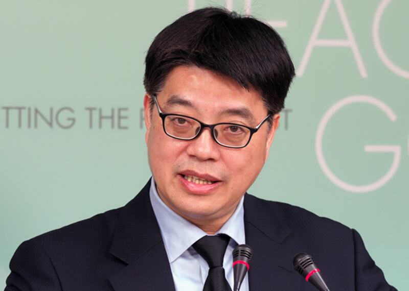 2020年4月16日,陸委會副主委邱垂正:大陸的軍事行動無助於兩岸關係的正向發展。(鍾廣政 攝)