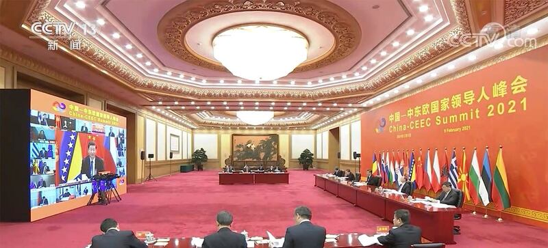 中囯与中东欧国家的「17+1」会议，9日以线上方式举行。不过，包括波罗的海三国等6个国家的元首，不满中囯之前的承诺跳票，对习近平态度冷淡，不愿出席会议。（视频截图/CCTV）