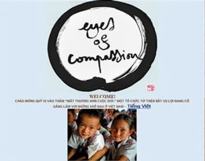 Trang web của Eyes Of Compassion, Mắt Thương Nhìn Cuộc Đời, một tổ chức từ thiện ở Toronto, Canada